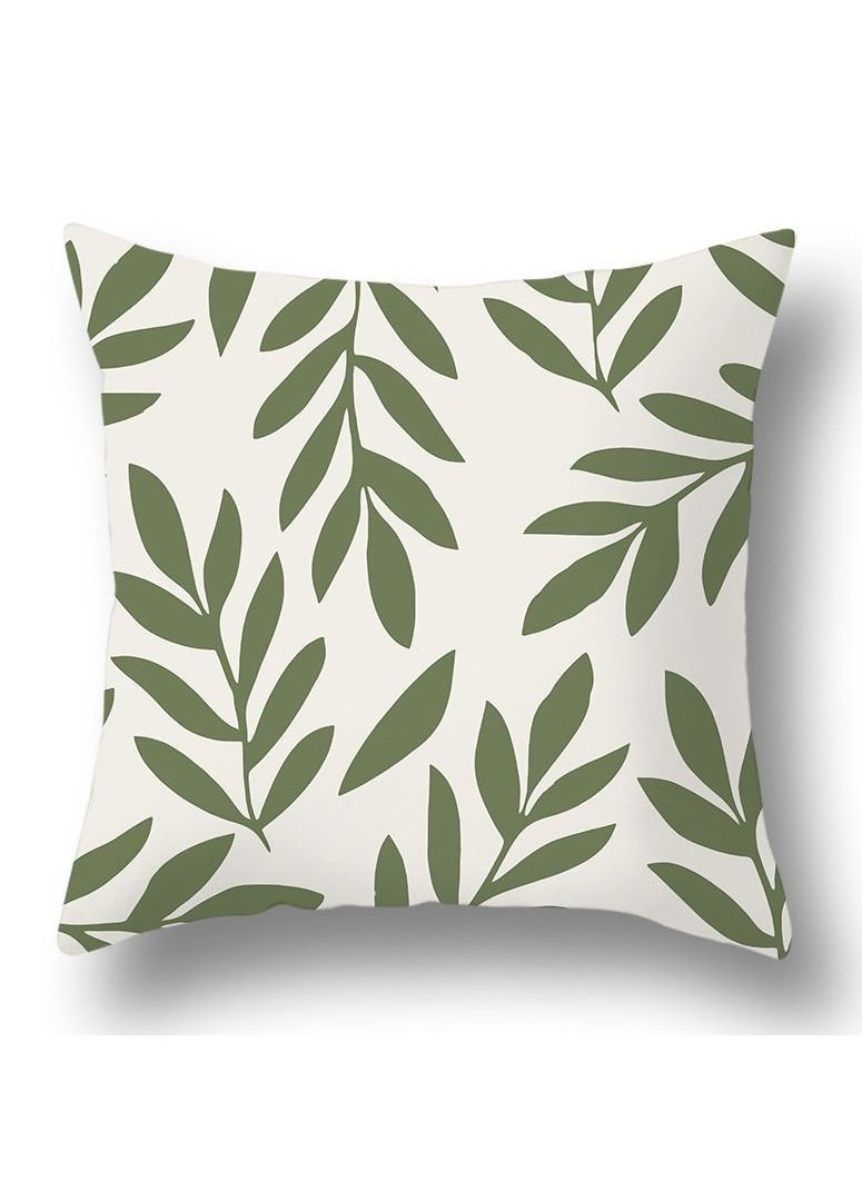 Y&D Green botanical abstract geometric print pillowcase pillow cover 45*45cm 