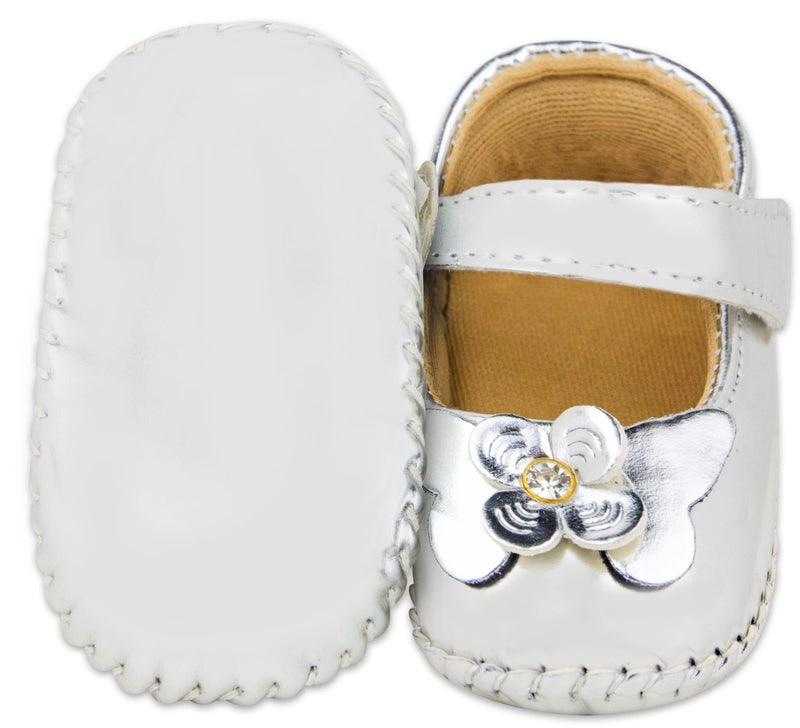 Neska Moda 6 To 12 Months Baby Girls Synthetic Leather/Rexine Floral Baby Sandal Booties (Gold)-BT1209 - Image 3