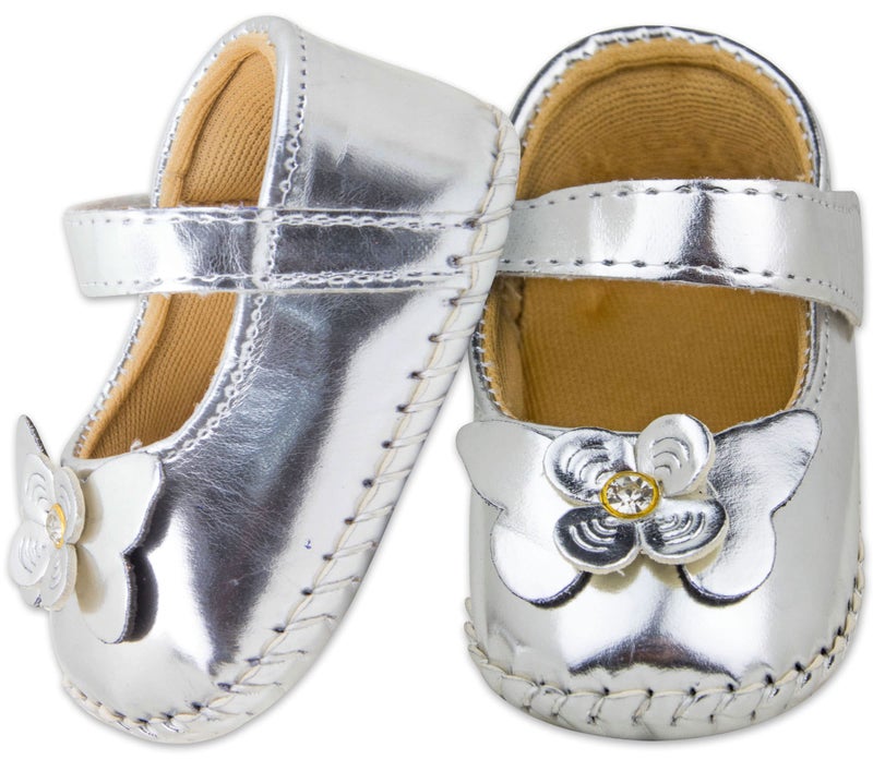 Neska Moda 6 To 12 Months Baby Girls Synthetic Leather/Rexine Floral Baby Sandal Booties (Gold)-BT1209 - Image 2