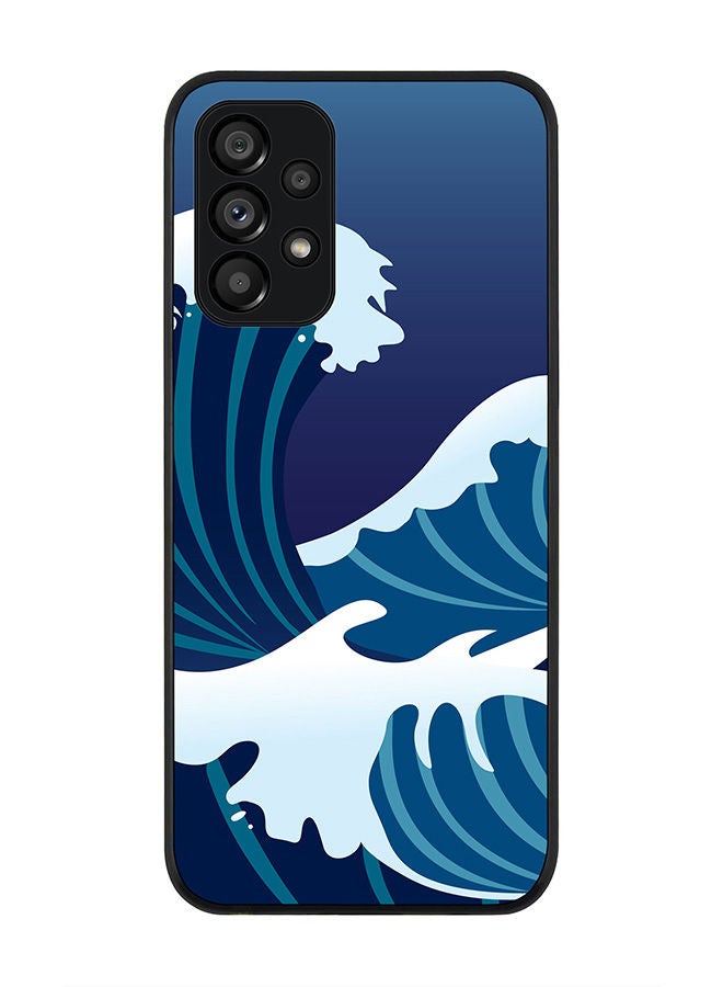 Stylizedd Rugged Black edge case for Samsung Galaxy A23 (LTE/4G) Slim fit Soft Case Flexible Rubber Edges Anti Drop TPU Gel Thin Cover - Japanese Sea - Image 1