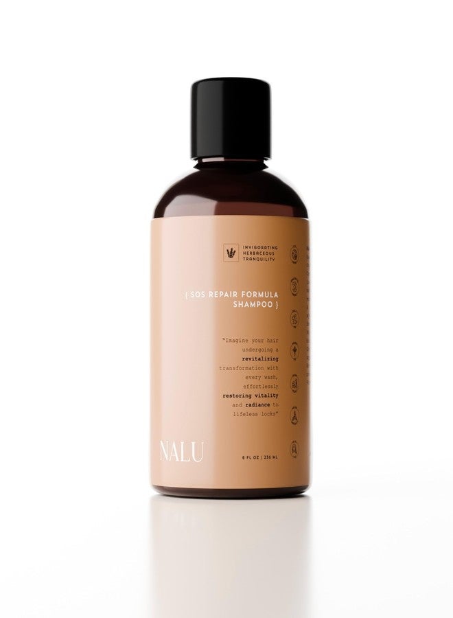 NALU Organic SOS Repair Formula Shampoo. For Locks in Need of Urgent Care. Enriched with Organic Botanical Hydrosols, Protein Complex & Essential Vitamins. All Hair Types, 8 Fl Oz. - Image 1