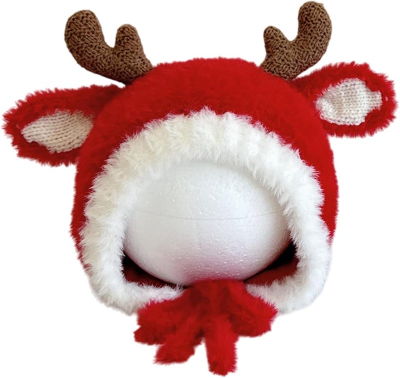 leomoste Baby Beanie Hat Cute Antlers Reindeer Crochet Knitted Hat Winter Warm Cap for Toddler Boys Girls - Image 1