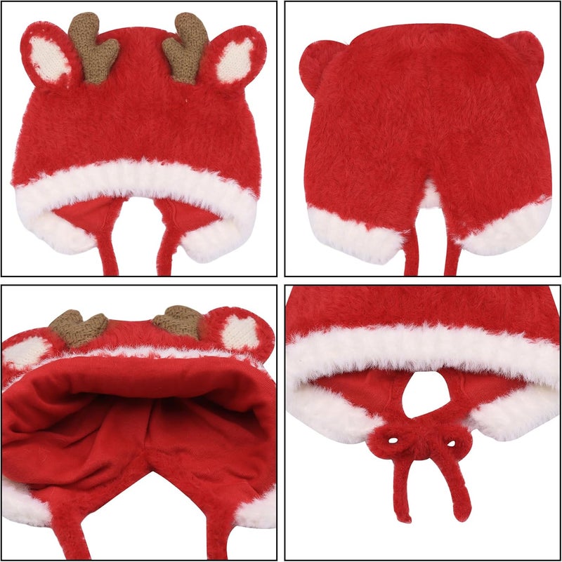leomoste Baby Beanie Hat Cute Antlers Reindeer Crochet Knitted Hat Winter Warm Cap for Toddler Boys Girls - Image 5
