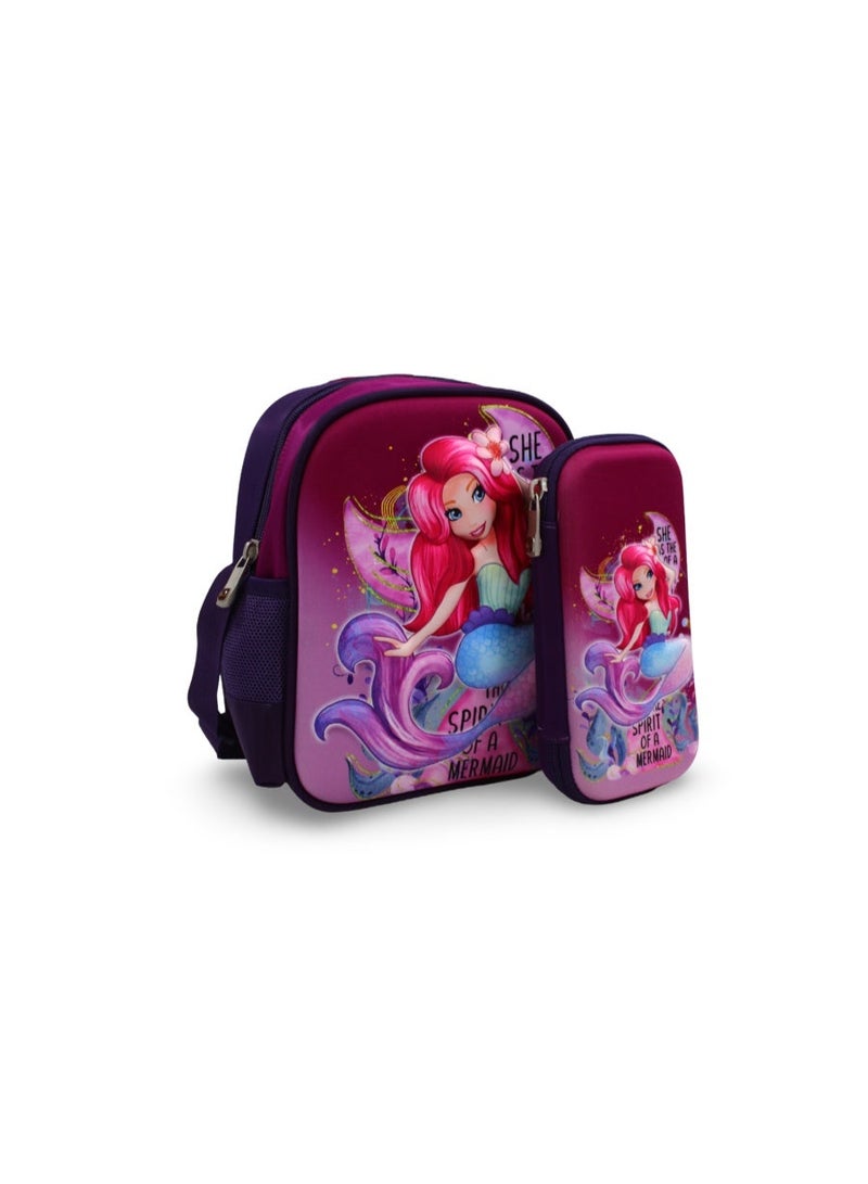 BZ Mermaid (Lunch Bag + Pencil Case) – Fuchsia & Purple - Image 1