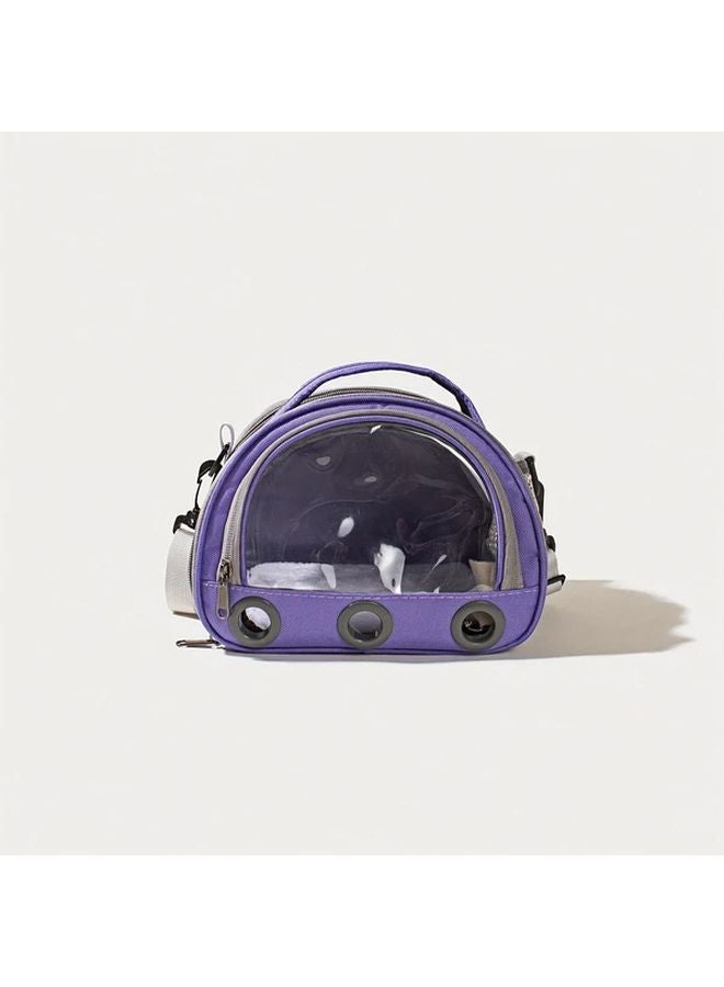 حاملة الحيوانات الأليفة الصغيرة الأرجوانية المحمولة من قماش أكسفورد للهامستر والطيور الحجم M - Image 1