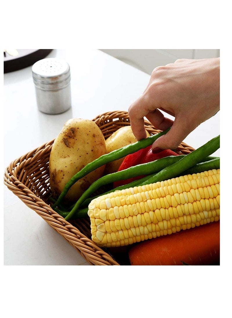 Generic FFD Wicker Bread Basket Handmade Woven Basket Tabletop Display Organizer Serving Baskets for Home Restaurant Hotel Food Fruit Vegetables Snacks Storage  - Image 5