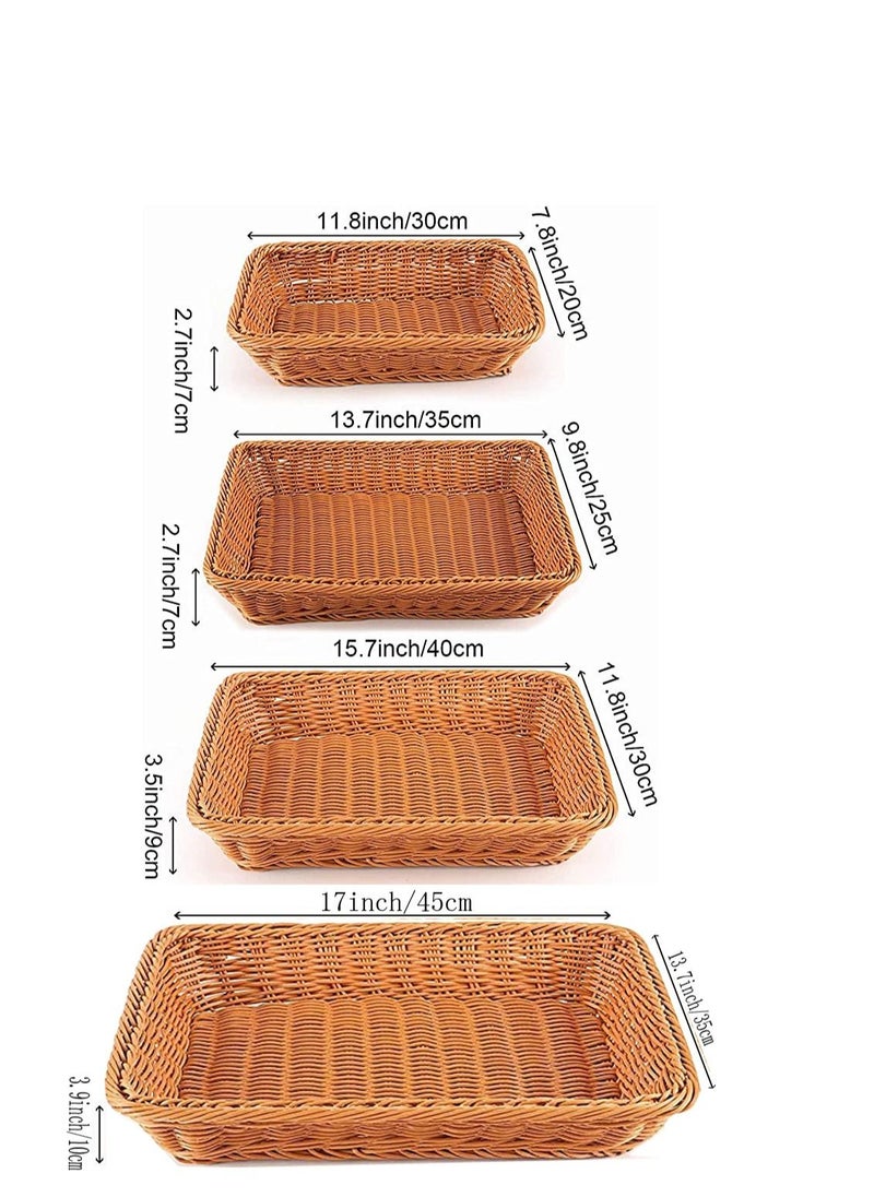 Generic FFD Wicker Bread Basket Handmade Woven Basket Tabletop Display Organizer Serving Baskets for Home Restaurant Hotel Food Fruit Vegetables Snacks Storage  - Image 2