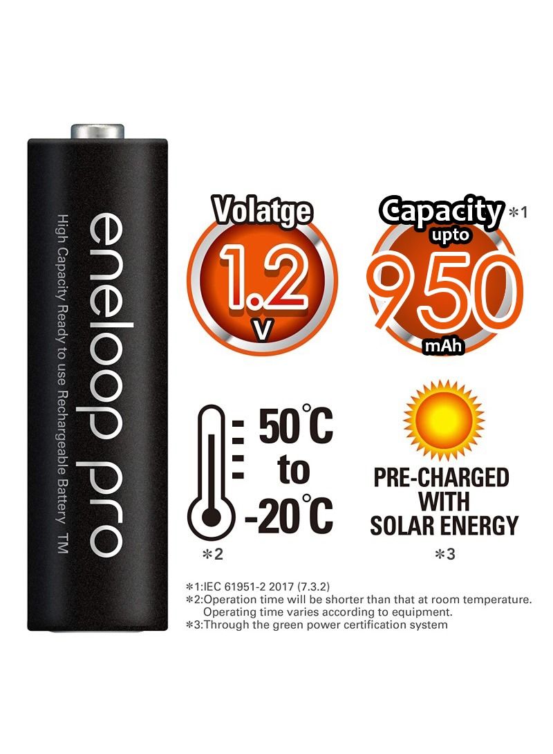 Panasonic Eneloop Pro AAA Pre-Charged Rechargeable Batteries, Pack of 16 - Image 3