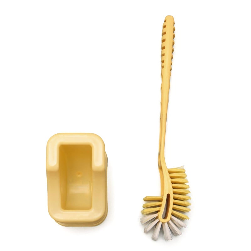 THINGS4BETTER Double Sided Toilet Cleaning Brush with Holder Stand for Bathroom Floor Commode Toilet Seat Cleaner Brush (Pack of 1) - Image 3