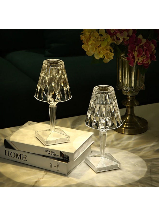 Arabest USB Charging Acrylic Diamond Table Lamp With Touch Lighting White 26 x 12 x 12cm - Image 2