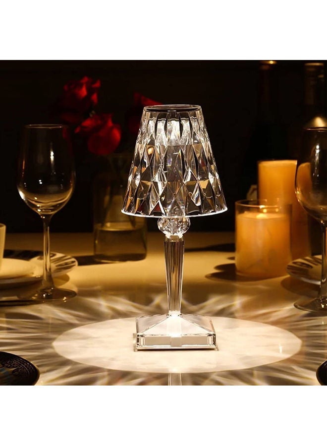 Arabest USB Charging Acrylic Diamond Table Lamp With Touch Lighting White 26 x 12 x 12cm - Image 1