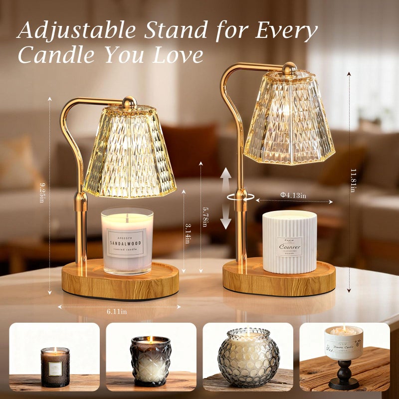 BYART Candle Warmer Lamp with Timer Gifts for Women, Adjustable Height Wax Warmer Lamp for Scented Candles Home Essentials Decor, White Elephant Gifts for Adults Who Have Everything - Image 4