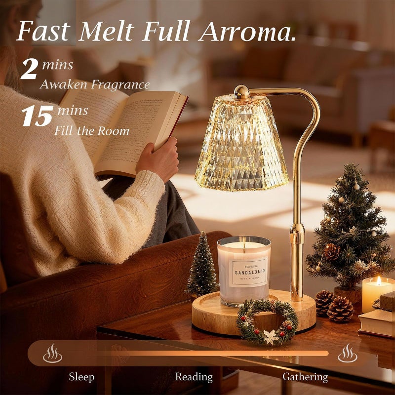 BYART Candle Warmer Lamp with Timer Gifts for Women, Adjustable Height Wax Warmer Lamp for Scented Candles Home Essentials Decor, White Elephant Gifts for Adults Who Have Everything - Image 2