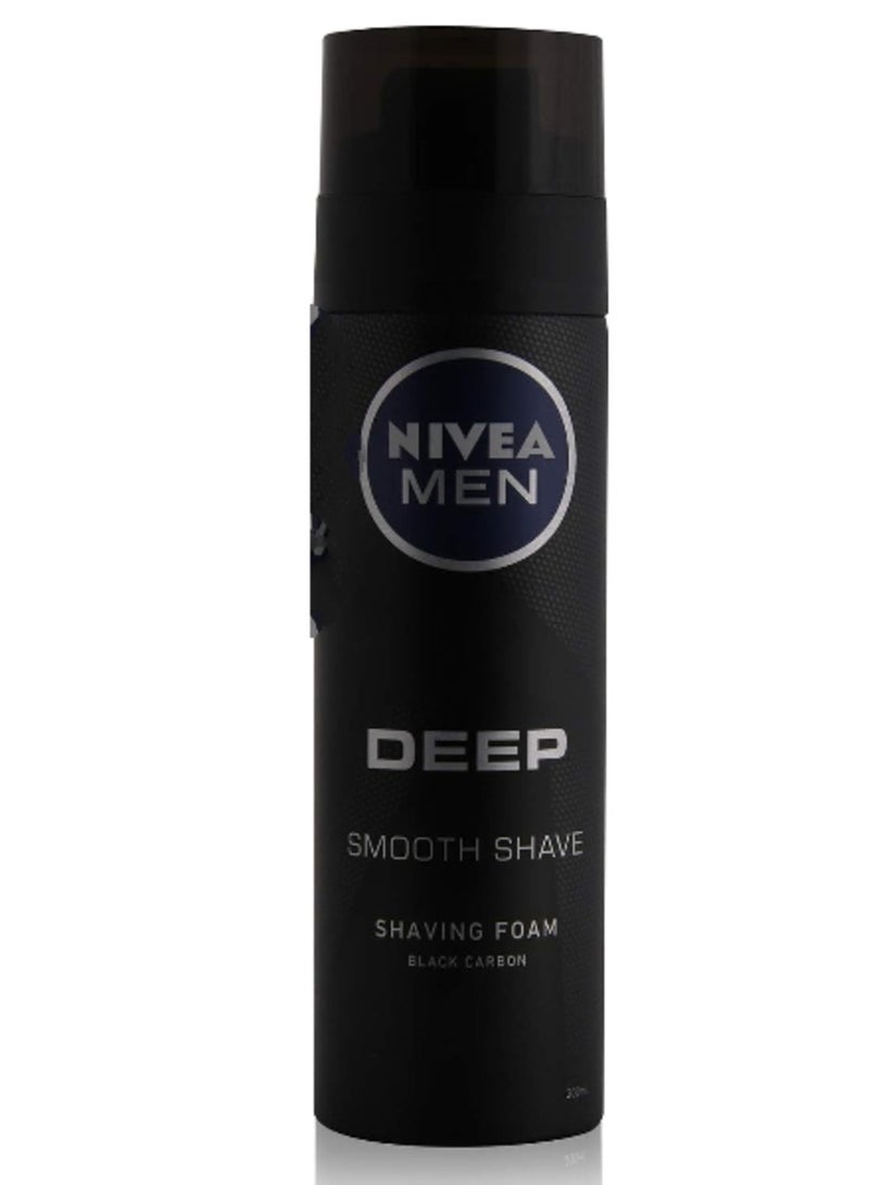 NIVEA MEN Shaving Foam Deep Smooth Shave With Black Carbon - 200 Ml