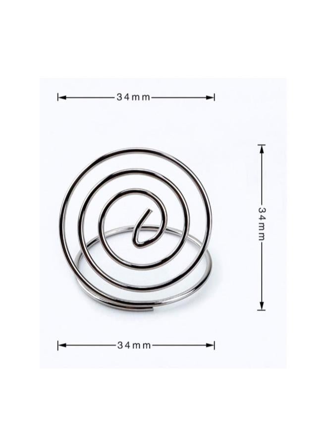 klarako 20Pcs Table Number Holder Stand Place Card Wire Memo Note Stand Wire Place Card Holder Wedding Name Place Holder for Party Favor (Silver)  - Image 3