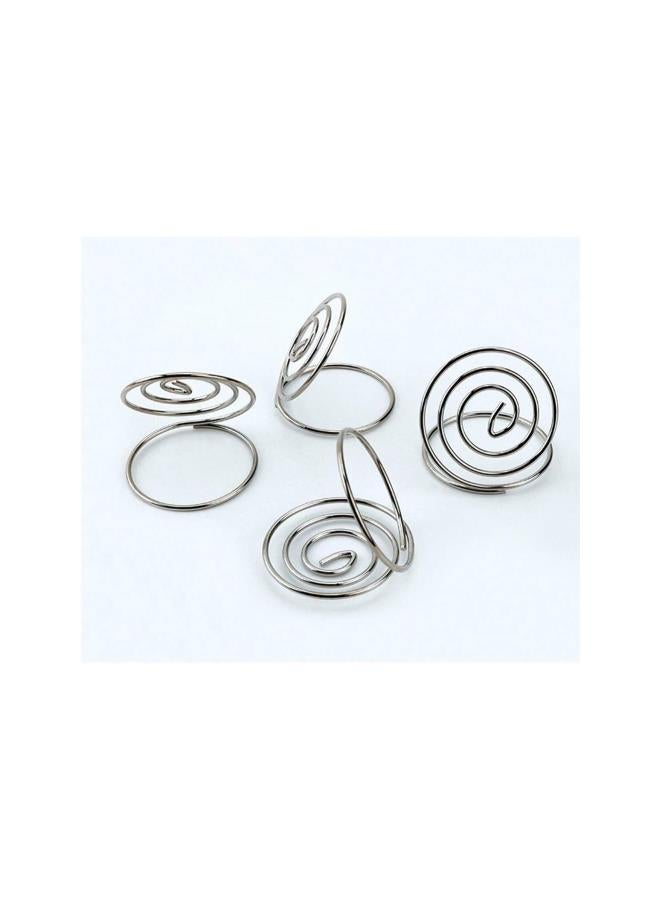 klarako 20Pcs Table Number Holder Stand Place Card Wire Memo Note Stand Wire Place Card Holder Wedding Name Place Holder for Party Favor (Silver)  - Image 4