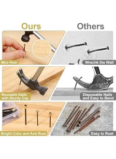 MOXO 90PCS Picture Hanging Nails 3 Sizes Wall Decorative Nails for Hanging Pictures Frame Kit Hanging Hardware Tool Hangers for Claw Drywall Nails (Small Medium Large Nails)  - Image 3