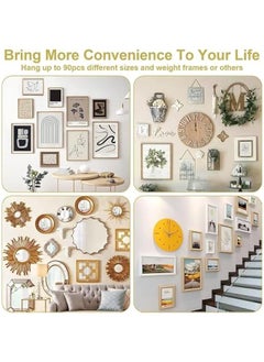 MOXO 90PCS Picture Hanging Nails 3 Sizes Wall Decorative Nails for Hanging Pictures Frame Kit Hanging Hardware Tool Hangers for Claw Drywall Nails (Small Medium Large Nails)  - Image 5