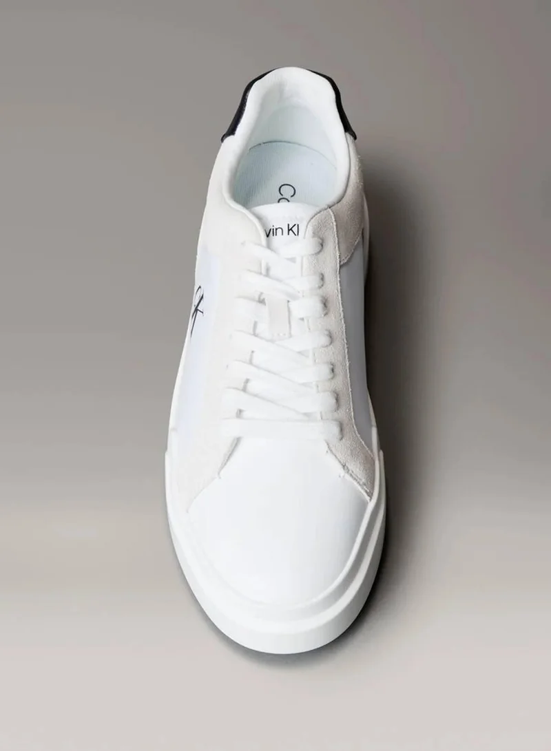 Calvin Klein Jeans Bright White/Black Leather Durable Traction NYC Trainers for Men | Best Price UAE