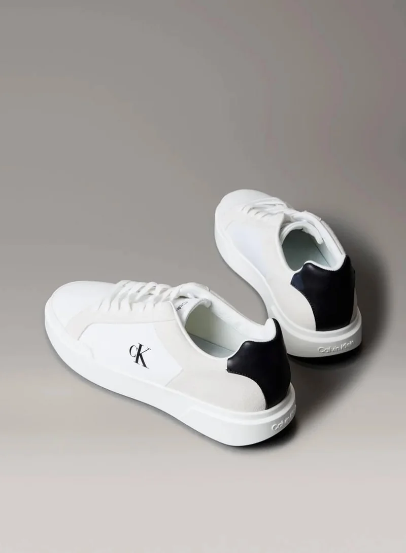 Calvin Klein Jeans Bright White/Black Leather Durable Traction NYC Trainers for Men | Best Price UAE