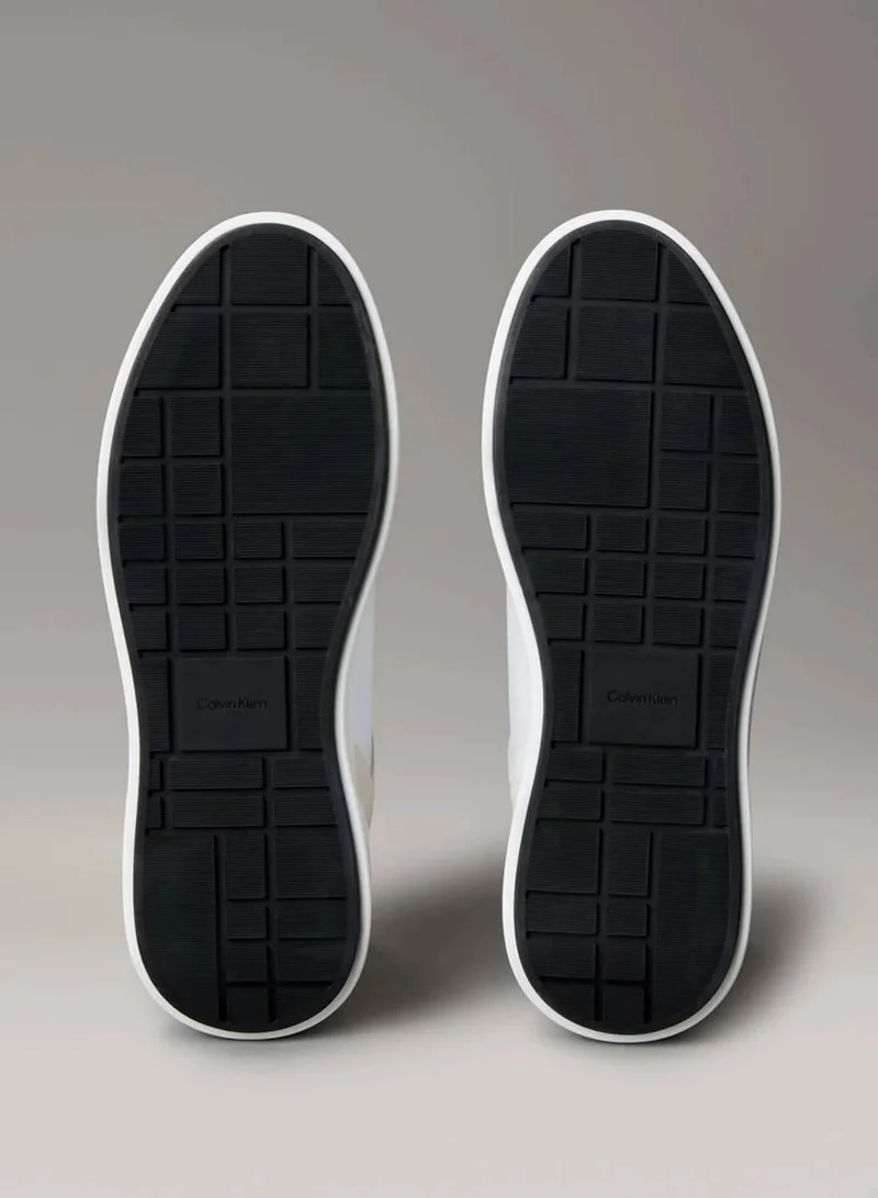 Calvin Klein Jeans Bright White/Black Leather Durable Traction NYC Trainers for Men | Best Price UAE