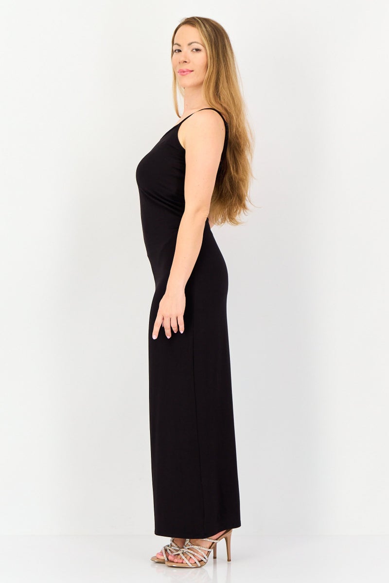 bebe Women Solid Maxi Dress, Black  - Image 2