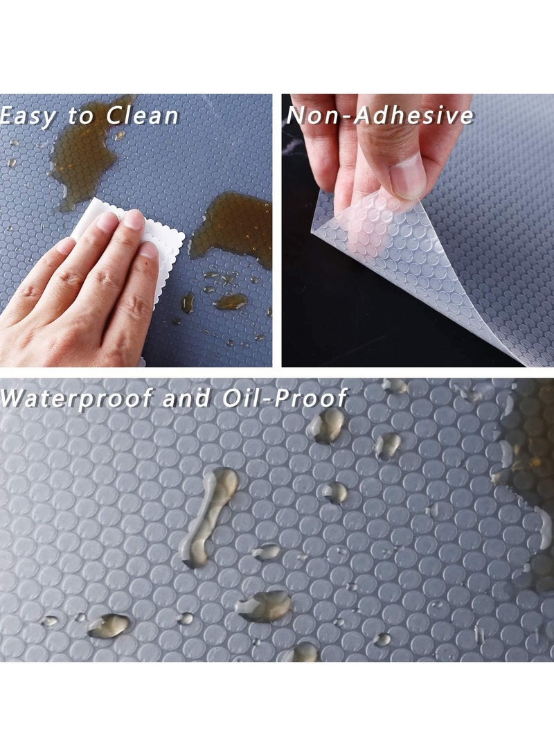 Non-Adhesive Non-Slip EVA Drawer Mats,Stain-Proof Liner (Clear,3 Rolls 45x150cm) for Shelf,Refrigerator,Cupboard and Desk - Image 3