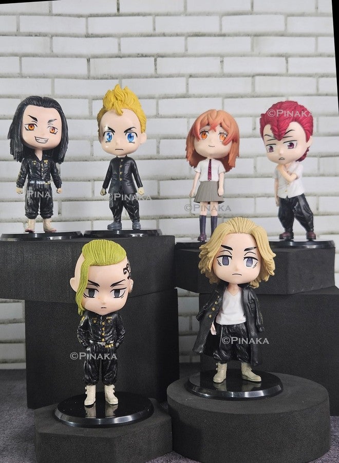 PINAKA Tokyo Revengers Set of 6 Anime Action Figure 10CM Anime Collectible Figurine - Image 2