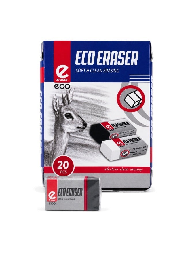 Eco Eraser Soft & Clean Eraser, 20 Pcs - Image 1