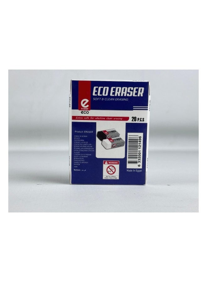 Eco Eraser Soft & Clean Eraser, 20 Pcs - Image 2