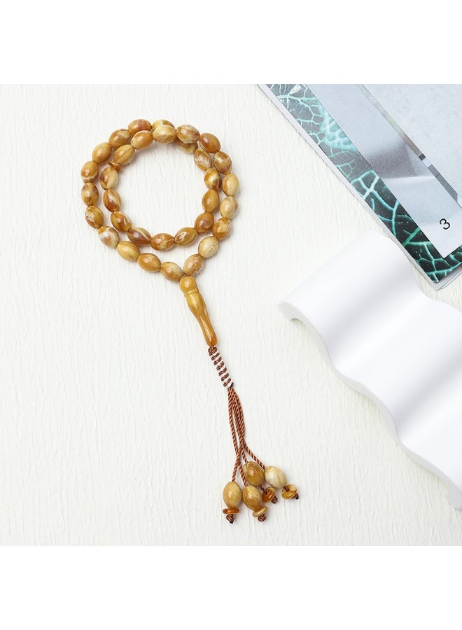 NIBEMINENT 33 Muslim Prayer Beads Off White/12mm 