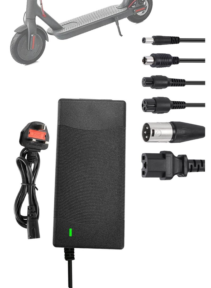 Electric Scooter Charger, 42V 2A Fast Charger with 6 Connectors for Lithium-Ion Batteries (36V/42V), Compatible with Electric Bicycles, Electric Scooters, and Balance Vehicles - Image 1