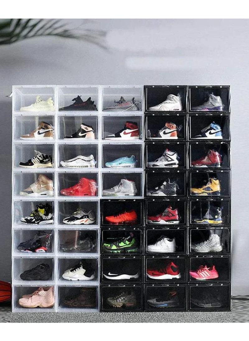 1 تشيس 2 Pcs Stackable Transparent Shoe Storage Box, Side Open