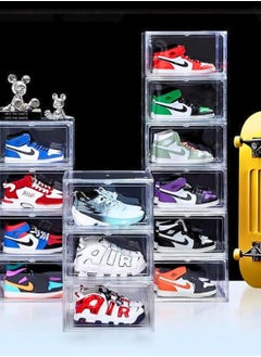 1Chase 2-Pack Stackable Shoe Storage Boxes – Clear Plastic Organizer with Side-Opening Door, Transparent  - Image 4