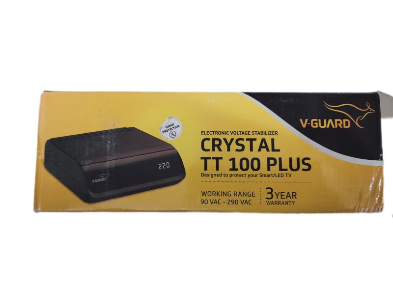 V-Guard Crystal TT 100 Plus TV Stabilizer with Digital Display for 140 cm (55") TV + Set Top Box + Home Theatre System/Gaming Console (Working Range: 90-290 VAC; 3 A) - Image 3