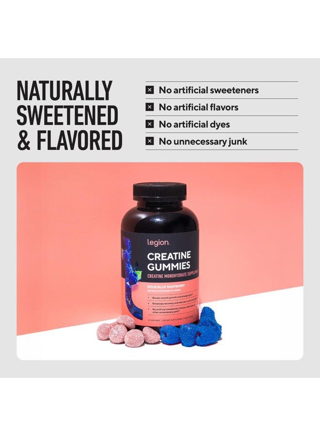 LEGION Creatine Monohydrate Gummies – Clean Chewable Creatine Supplement for Strength, Endurance & Muscle Recovery – 30 Sour Watermelon Flavor Servings – No Artificial Flavors or Sweeteners - Image 4