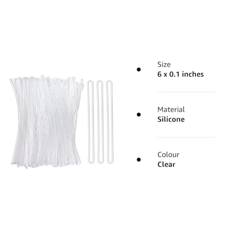 Kidultz Clear Transparent Silicone Luggage Loop/Straps/Band for Luggage Tag Holder, Keychains, etc… Non-Tearable & Elastic - 6 inch (50) - Image 3