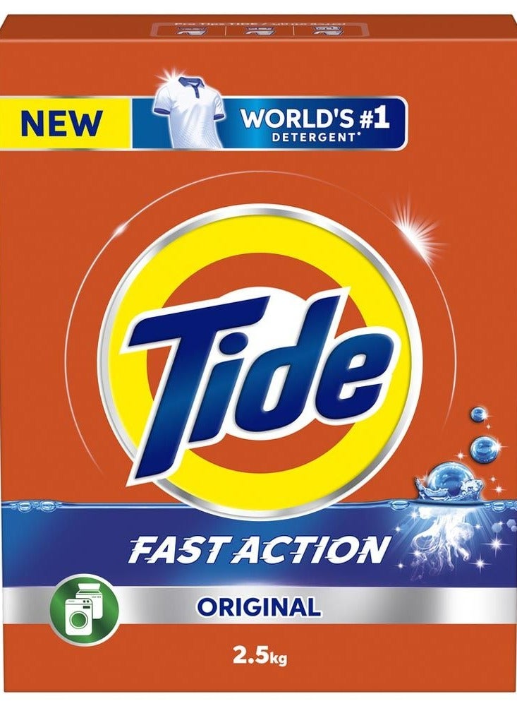 Tide Fast Action Laundry Detergent Powder 2.5kg Powerful Stain Removal and Long Lasting Freshness - Image 1