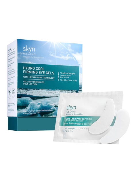 skyn ICELAND Hydro Cool Firming Under Eye Patches with Peptides and Coenzyme Q10 Instant Cooling Relief for Tired Puffy Eyes, 16 Pairs
