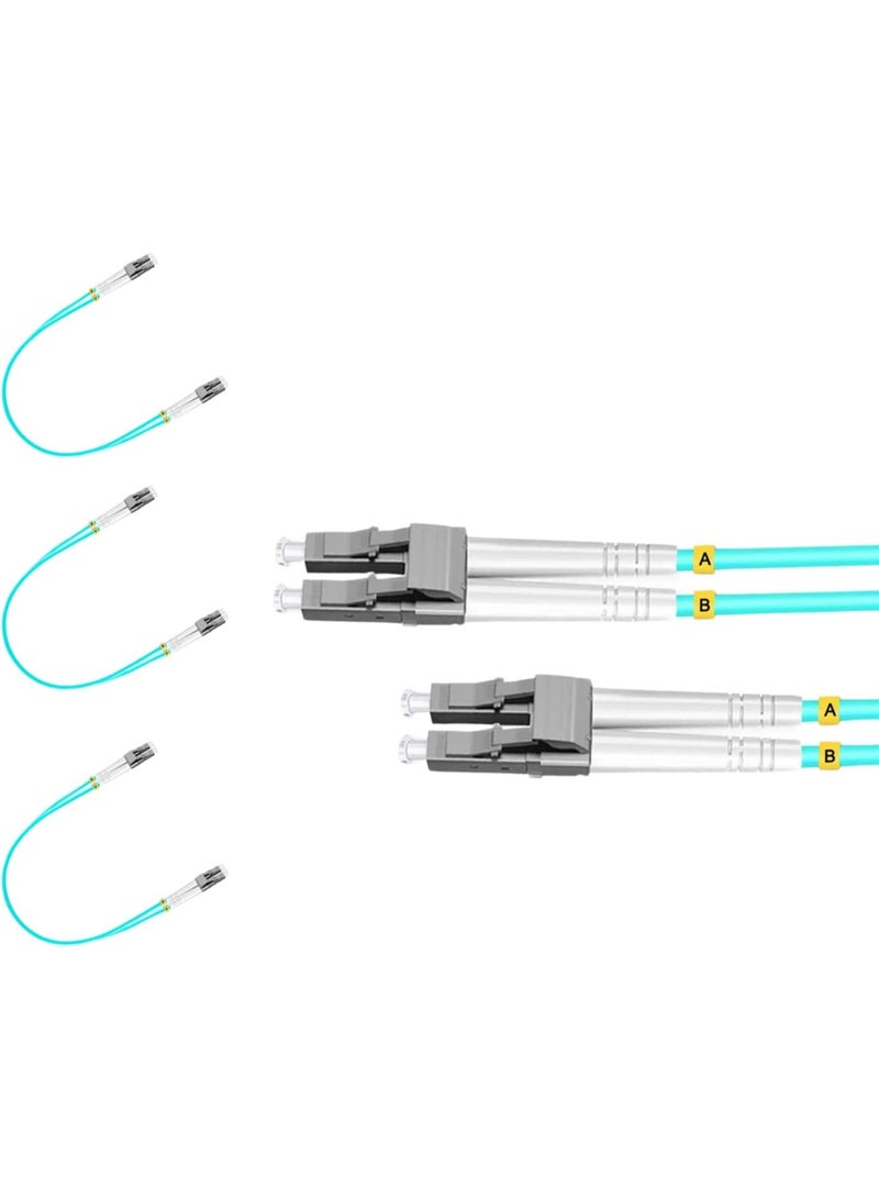 DKURVE LC LC Duplex Multi-Mode Fiber Optic Patch Cord OM3 0.5M Pack Of 3 - Image 1