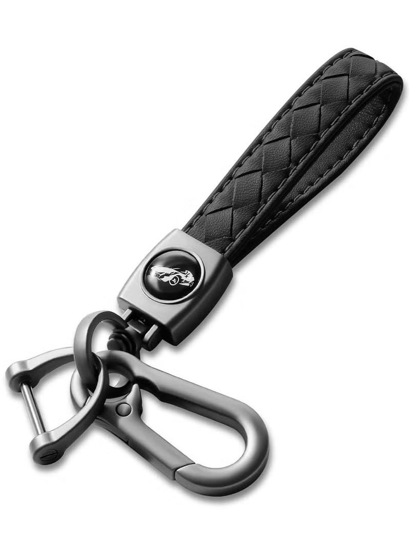 Beauenty Carabiner Keychain, Universal Heavy Duty Woven Handmade Leather Key Chain for Men and Women - Image 1
