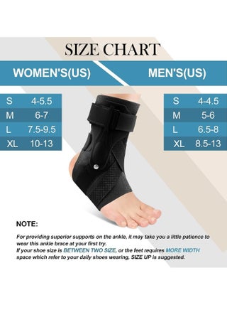 Ankle Brace, Ankle Support Brace for Ankle Sprains, Ankle Braces for Men Women, Ankle Support Sprained Ankle Brace for Basketball Soccer Volleyball (Black, Large) - view 4