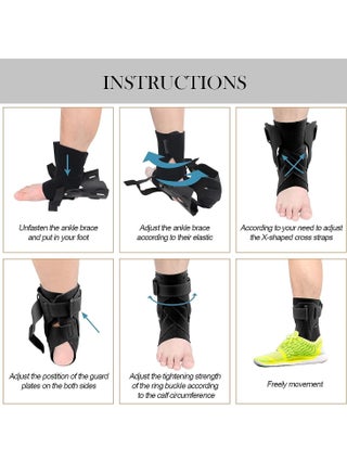 Ankle Brace, Ankle Support Brace for Ankle Sprains, Ankle Braces for Men Women, Ankle Support Sprained Ankle Brace for Basketball Soccer Volleyball (Black, Large) - view 5