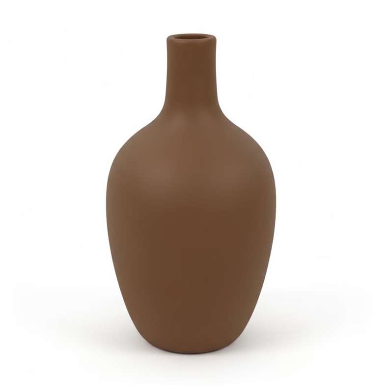Pan Home مزهرية ديكور بولي ريزين بنية - 12.5x12.5x22 سم - Image 4