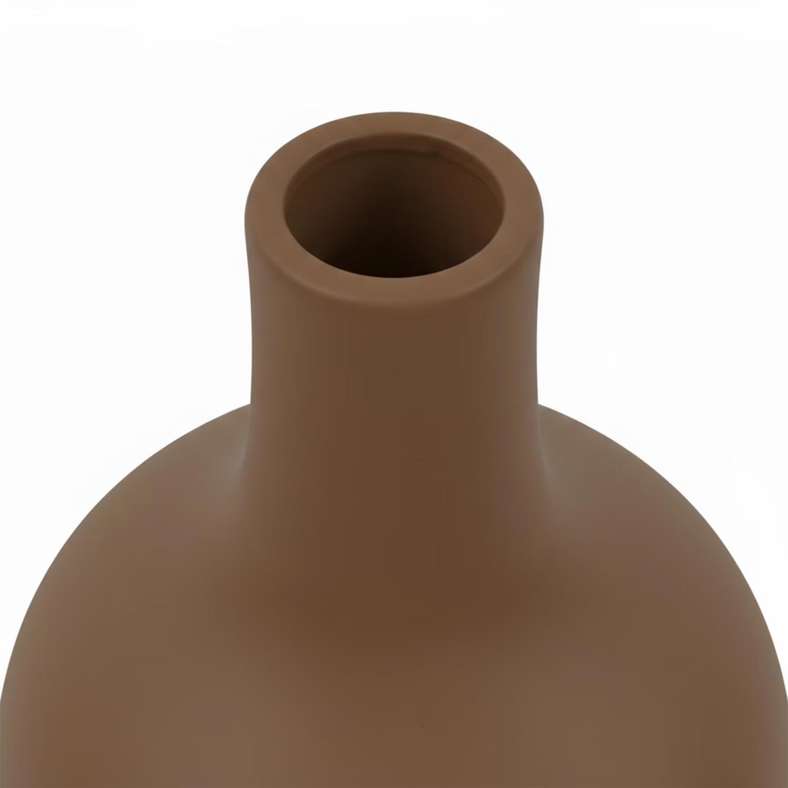 Pan Home مزهرية ديكور بولي ريزين بنية - 12.5x12.5x22 سم - Image 2
