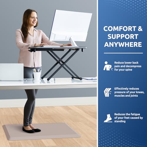 KitchenClouds Kitchen Mat Cushioned Anti Fatigue Kitchen Rug 0.8inch Waterproof Non Slip Kitchen Rugs and Mats Standing Desk Mat Comfort Floor Mats for Kitchen Sink Office (17.3"x28",Khaki) - Image 4