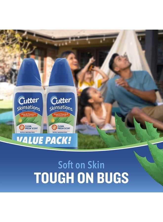 Cutter Skinsations Insect Repellent, Repels Mosquitos, Ticks, Gnats, Fleas, 7% DEET, 2 pack, 6 fl Ounce (Pump Spray) - Image 4