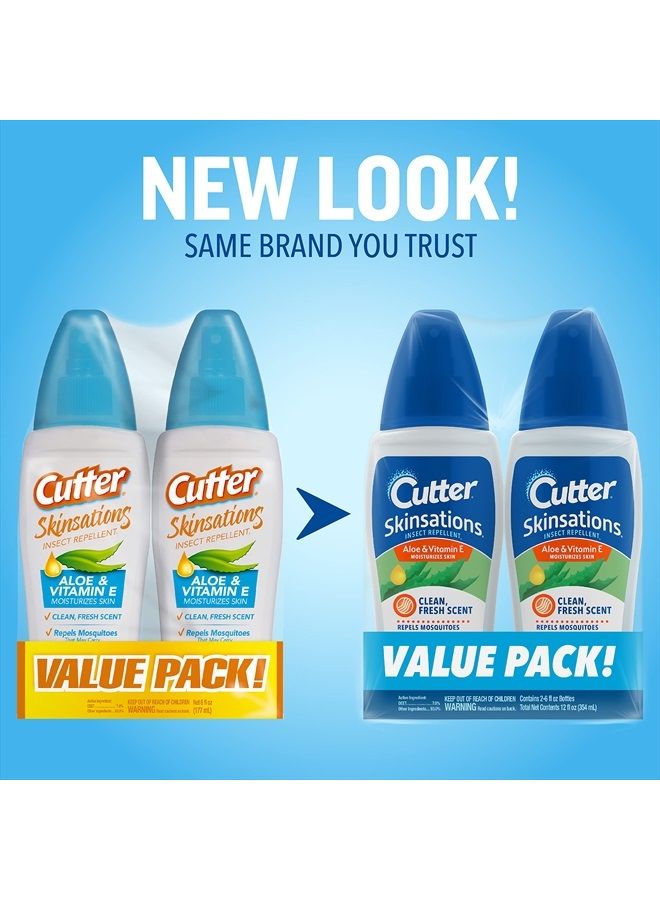 Cutter Skinsations Insect Repellent, Repels Mosquitos, Ticks, Gnats, Fleas, 7% DEET, 2 pack, 6 fl Ounce (Pump Spray) - Image 3
