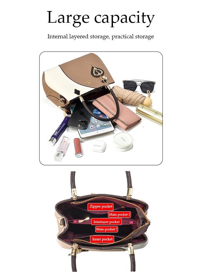 DUNISO Womens Solid Shoulder Bag with Double Handle and Zip Closure - Image 3