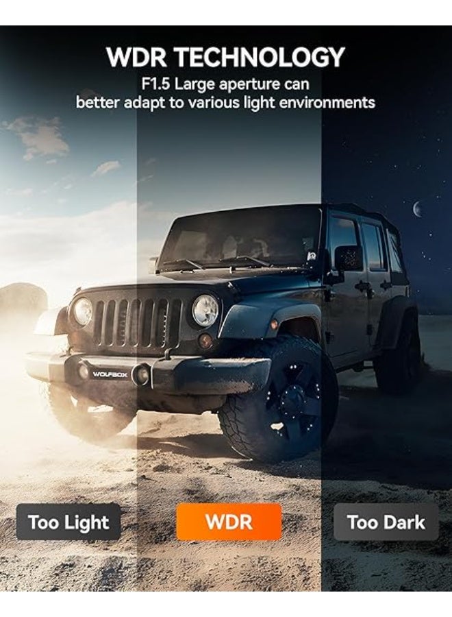 WOLFBOX Rear View Mirror Camera: Mirror Dash Cam Front and Rear 4K+2.5K for Car with 12" Full Touch Screen, Night Vision, G-Sensor, Parking Assist,Included 64GB Card & GPS - Image 4